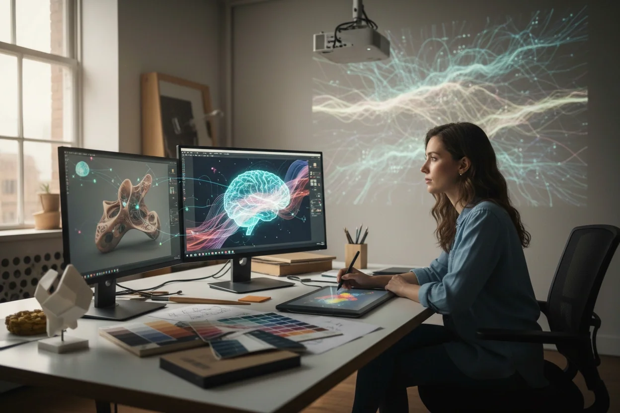 Professional image illustrating Innovations in Graphic Design Through AI