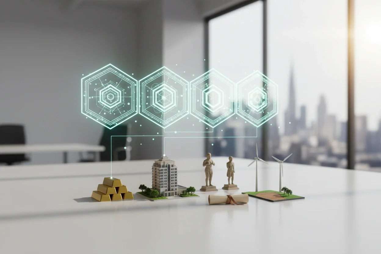 Professional image illustrating Top 5 Benefits of Tokenizing Real World Assets