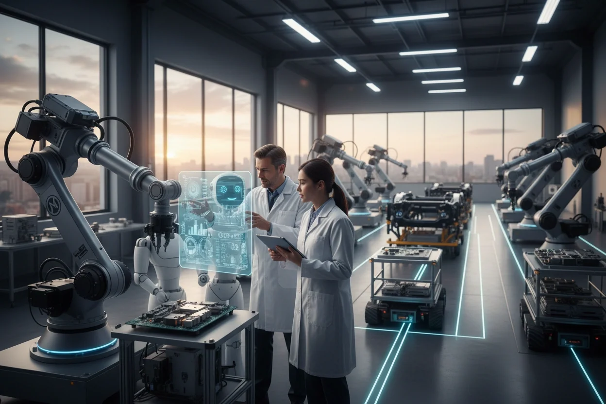 Professional image illustrating The Significance of AI Robotics in Today's Landscape