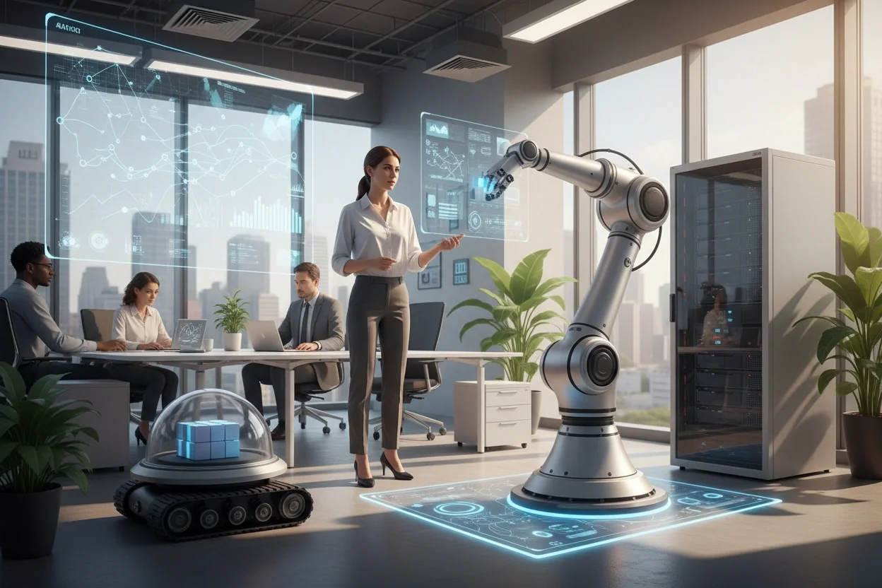 Professional image illustrating Common Misconceptions about AI Robotics in Finance
