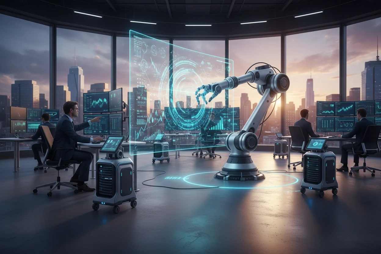 Professional image illustrating The Impact of AI Robotics on the Finance Sector