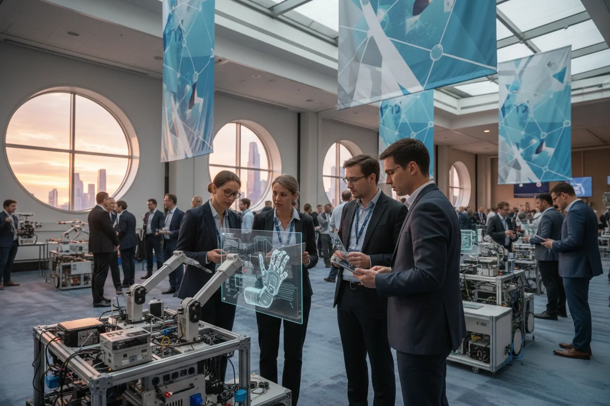 Professional image illustrating Top Networking Opportunities for AI Robotics Professionals
