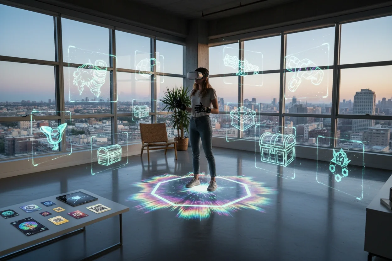 Professional image illustrating The Intersection of Virtual Reality and NFT Gaming