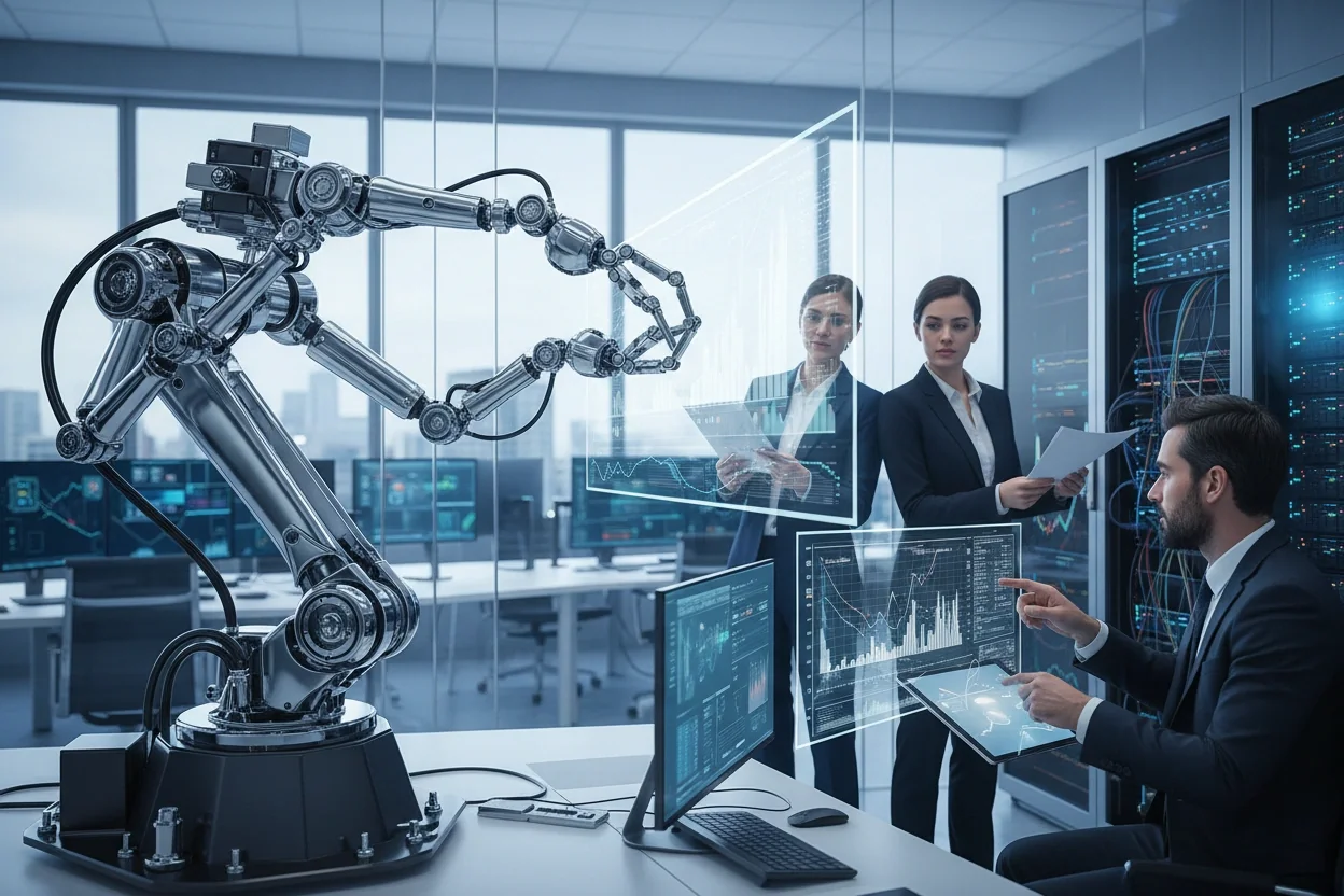 Professional image illustrating The Role of AI Robotics in Finance