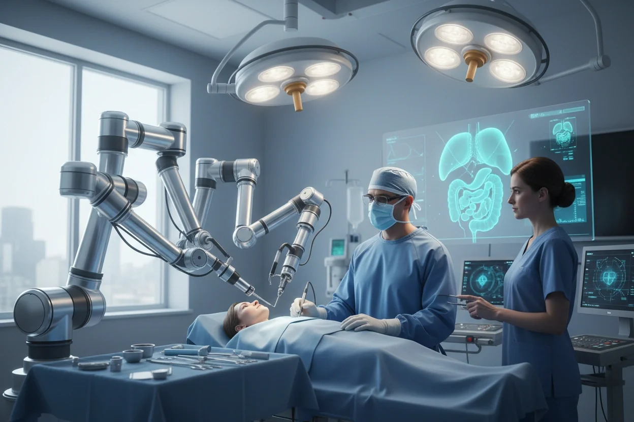 Professional image illustrating Applications of AI Robotics in Healthcare