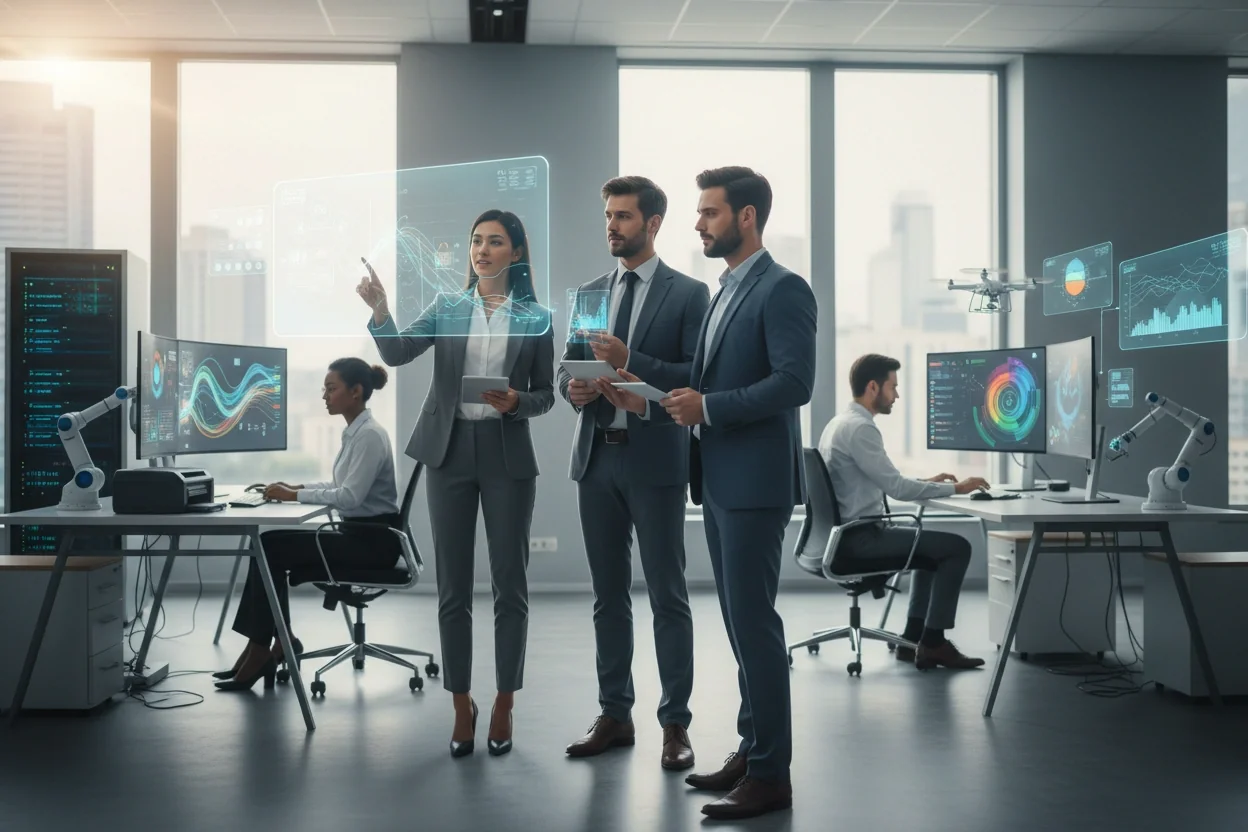 Professional image illustrating Streamlining Administrative Tasks With AI